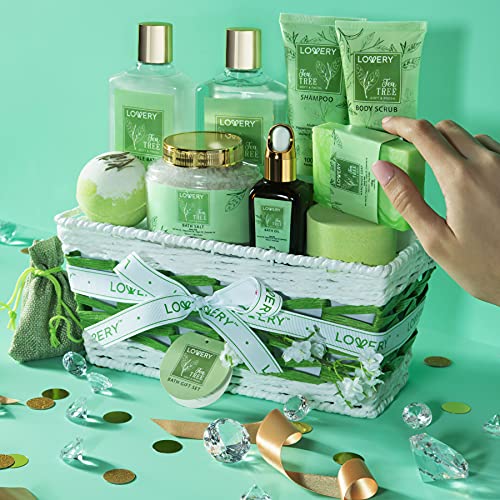 15 pc Tea Tree Bath Set with Bath Oil, Shower Gel, Bubble Bath, Handmade Soap, Steamer Tablet, Potpourri J211491