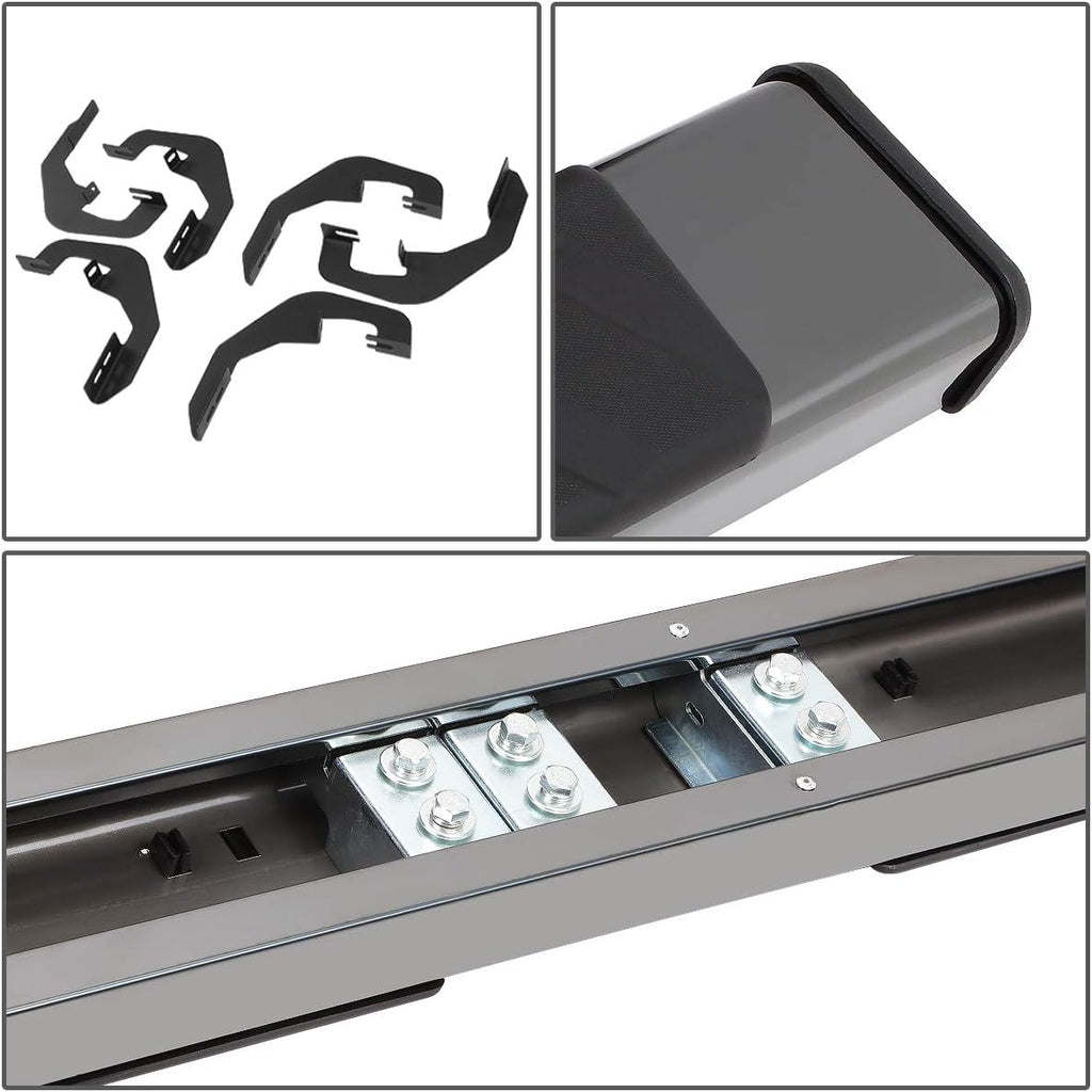 Black Stainless Steel Side Step Nerf Bar Running Boards R2200