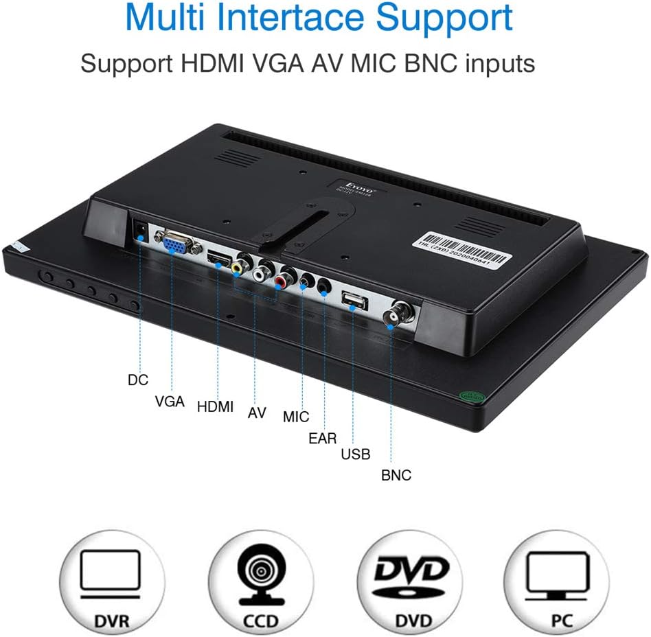 12 Inch 16:9 Mini TFT LCD HDMI Monitor with VGA BNC AV Input S941