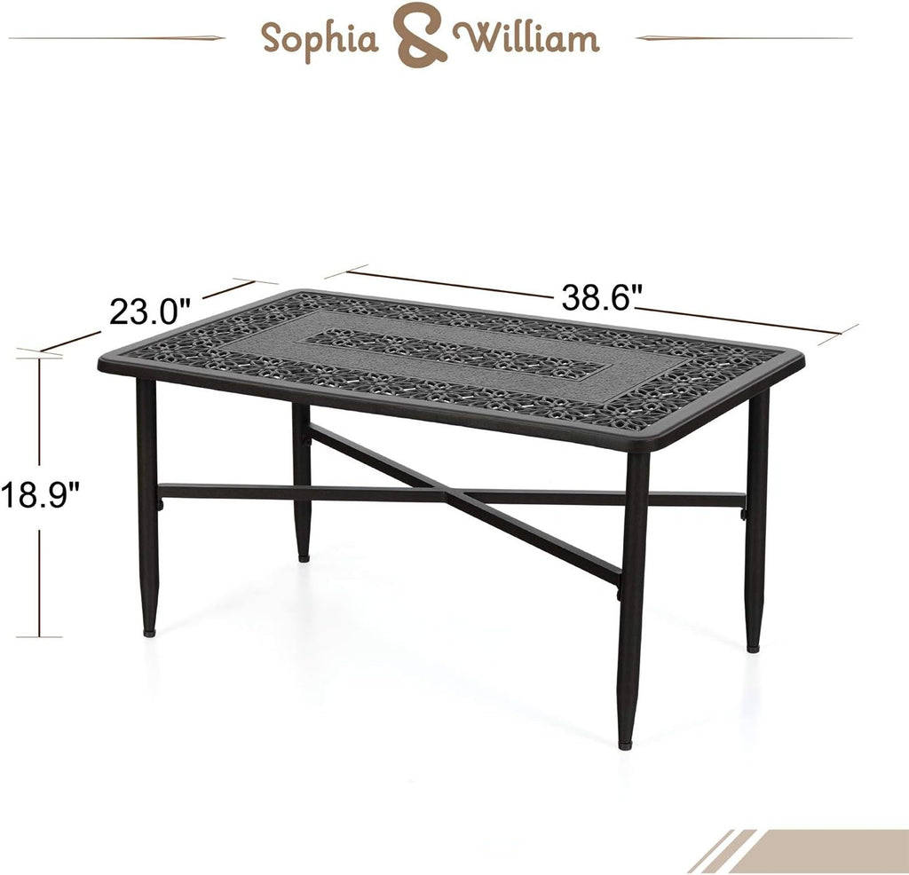Rectangle Cast Aluminum Patio Coffee Table Z484
