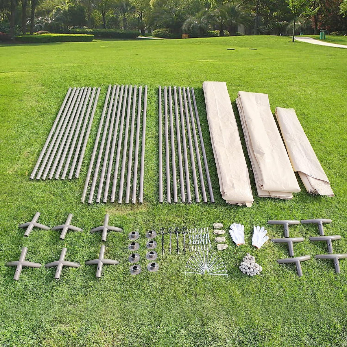 10x20ft Heavy Duty Carport with Sidewalls and Doors V192777