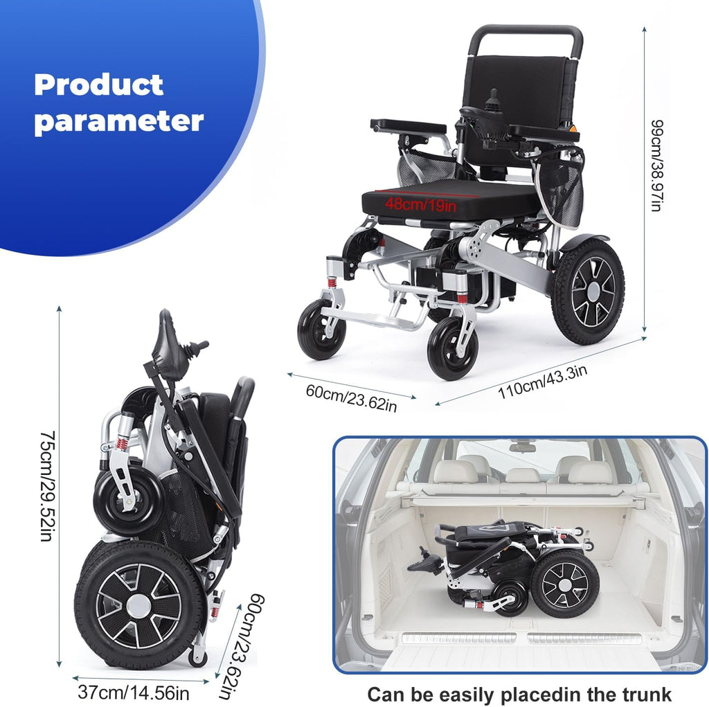 Lightweight Folding Electric Wheelchair with 20 Miles Range D17383