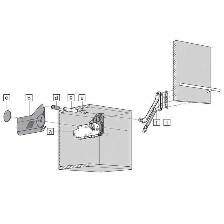 20L2500.N5 AVENTOS HL Face Frame Cabinet Lift Mechanism Set Zinc Plated D842
