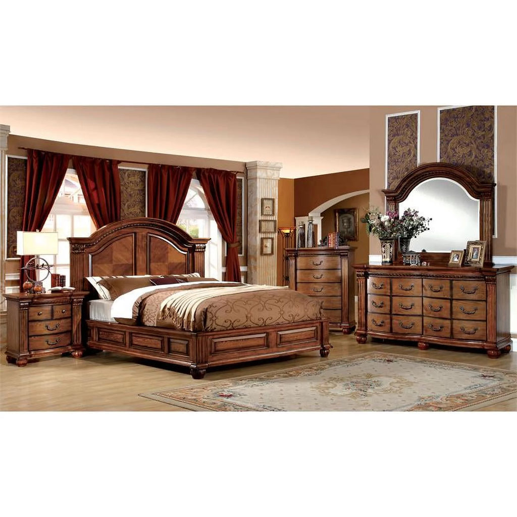 Solid Wood Queen Panel Bed O8265