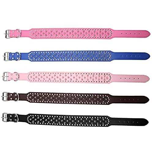 Pu Leather Adjustable Spiked Studded Dog Collar F2548