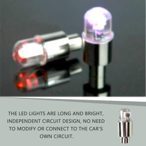 6 Pcs LED Car Wheel Valve Dust Cap Lights Y222810