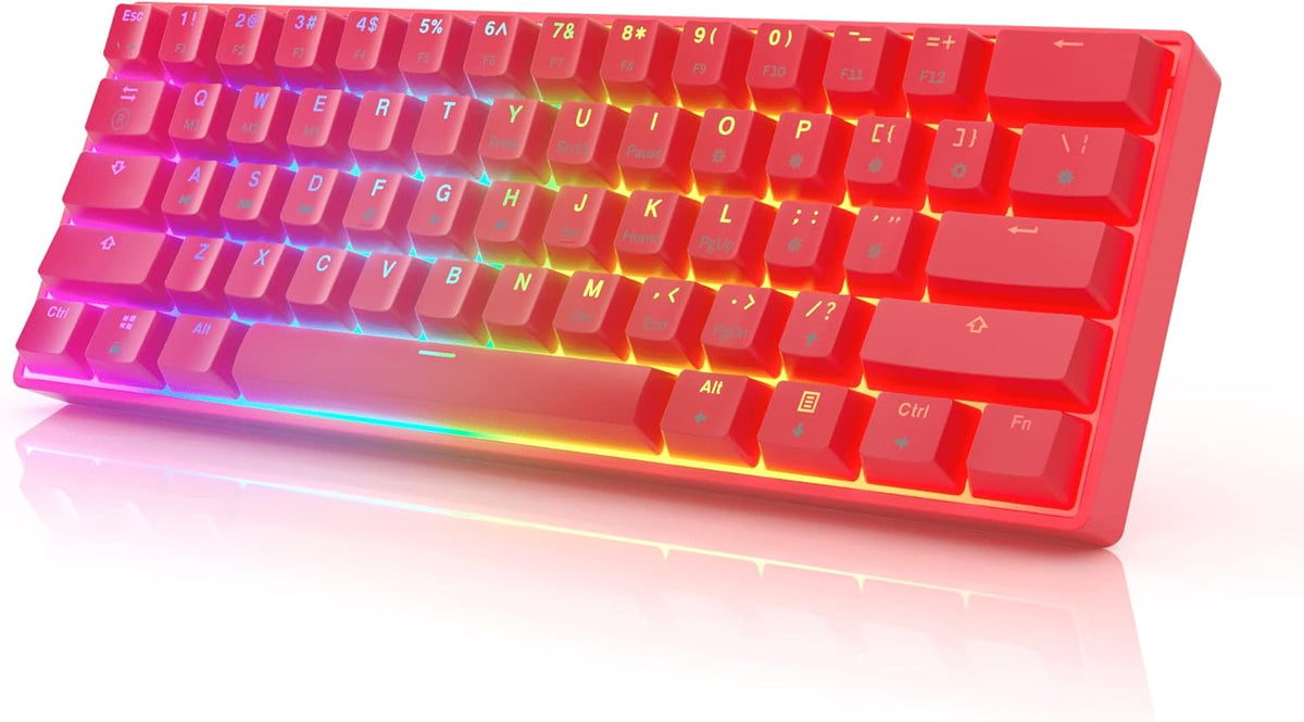 61 RGB Mechanical Gaming Keyboard with Hotswap Gateron Optical Brown Switches T1878