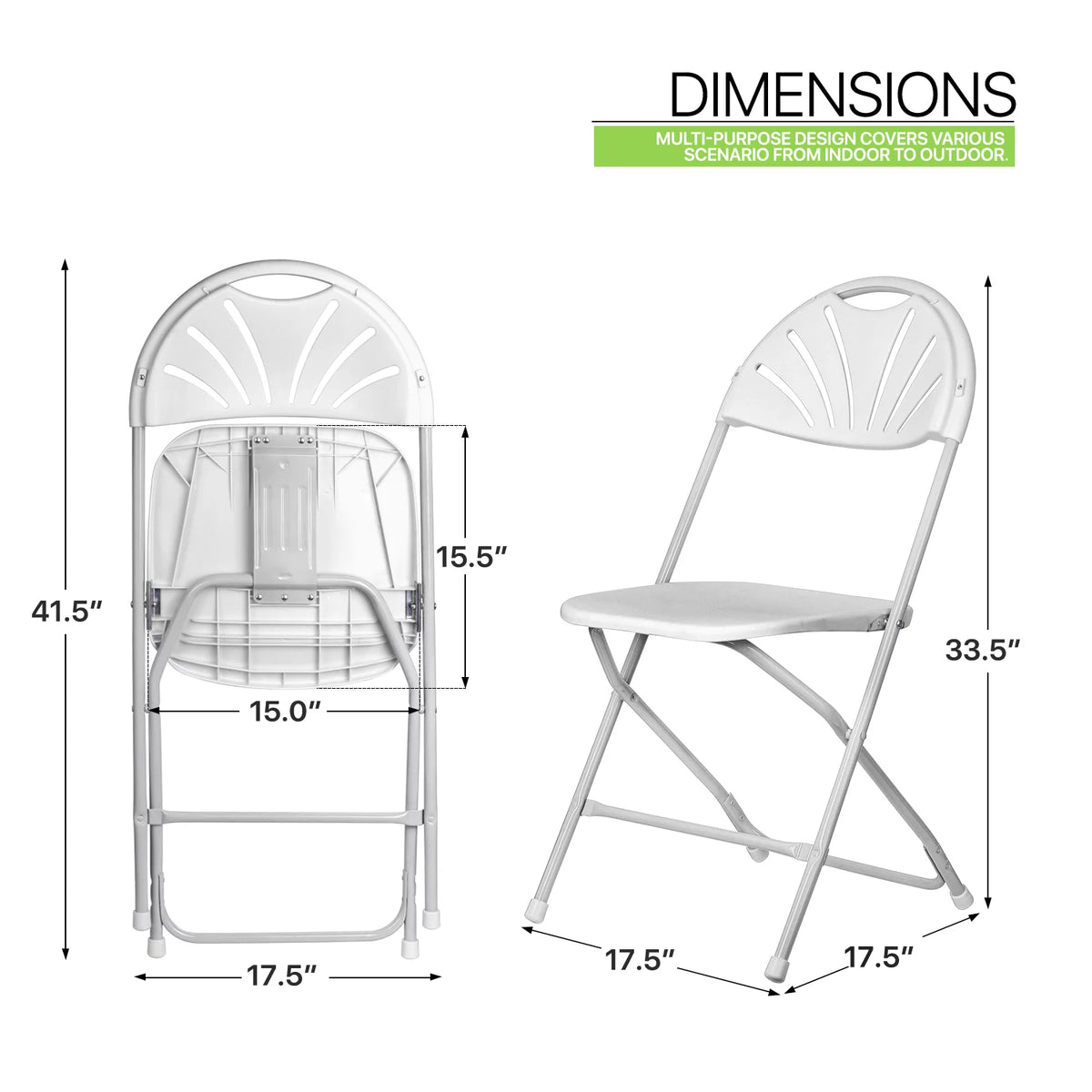 White Plastic Stackable Foldable Chair 10pcs Q304
