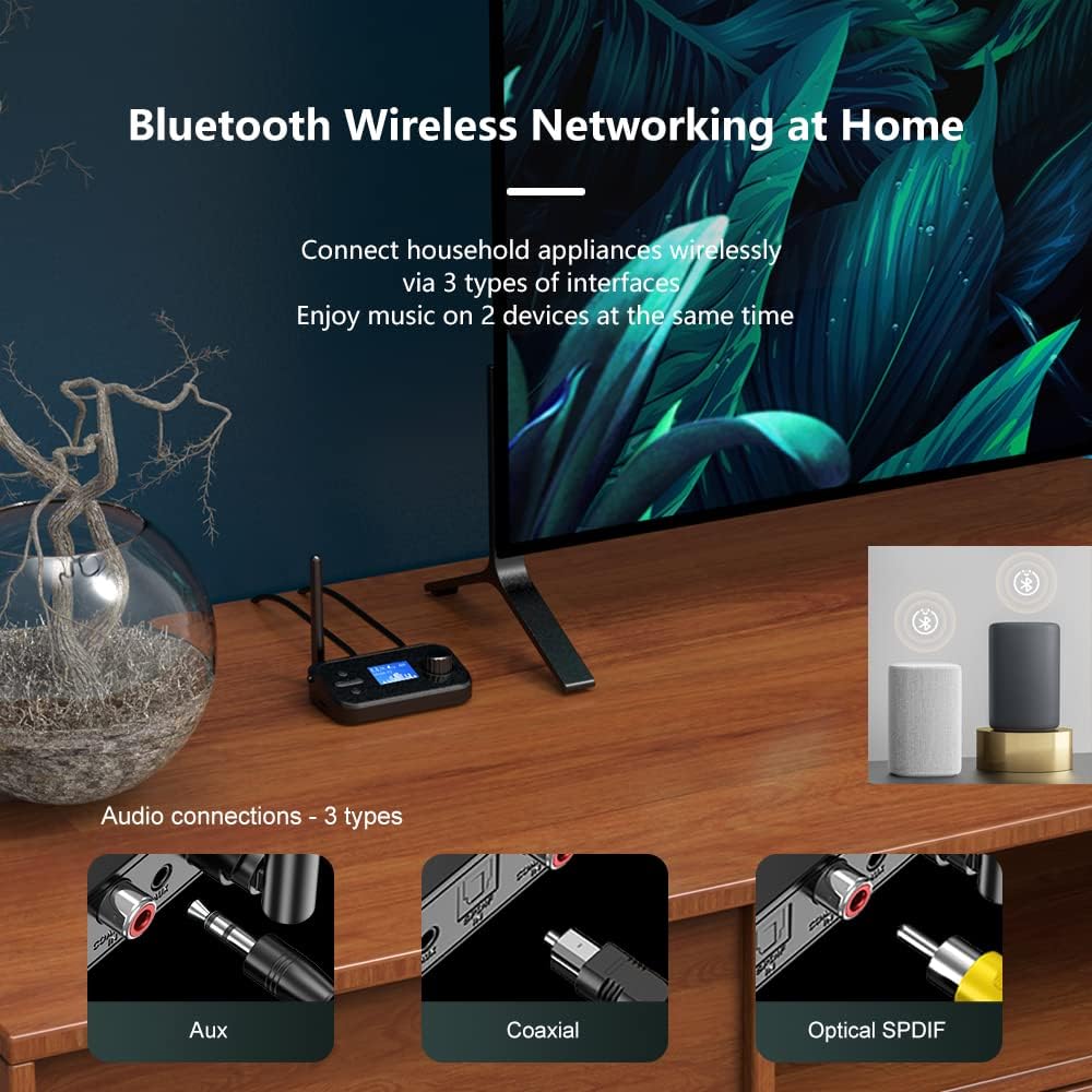 Bluetooth 5.1 Transmitter Receiver with 3.5mm Aux V125