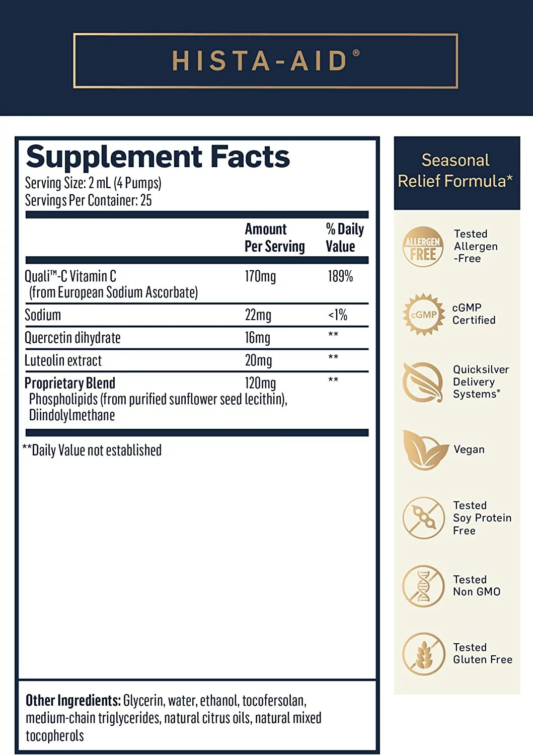 Liposomal Immune + Seasonal Support with Quercetin, Vitamin C + Diindolylmethane (DIM) 1.7oz / 50ml H204128