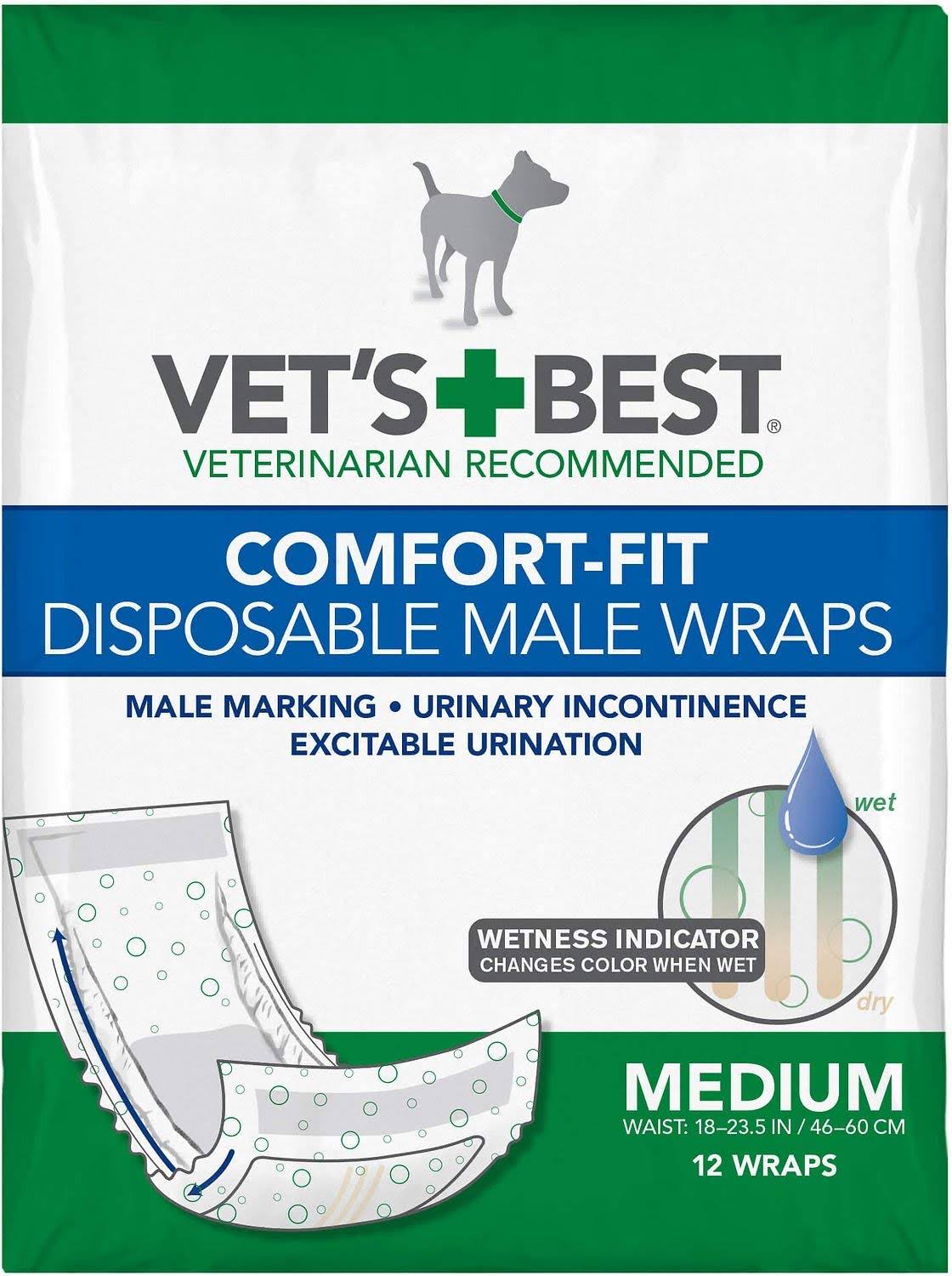 Disposable Male Dog Diapers, Small, 12 Count (144ct - Medium) X75401