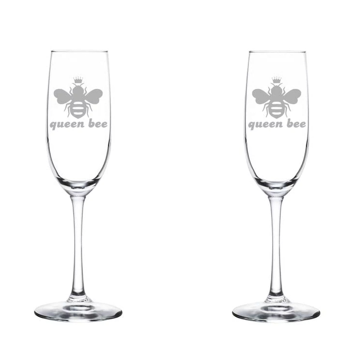 Set of 2 Glass Champagne Flutes 8 oz A8189
