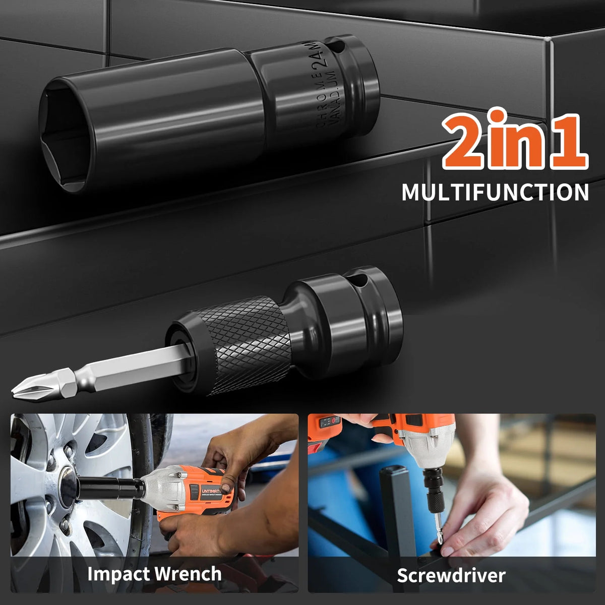 1/2 inch Brushless Cordless Impact Wrench with 3.0Ah Li-ion Battery & 7 Sockets G83893