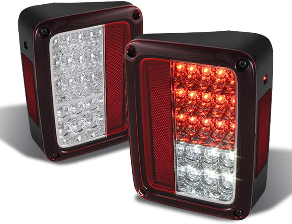 Black Smoked LED Tail Lights Rear Brake Assembly R7295