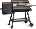 456 SQ.IN Pellet Grill Smoker with Side Shelf O606040