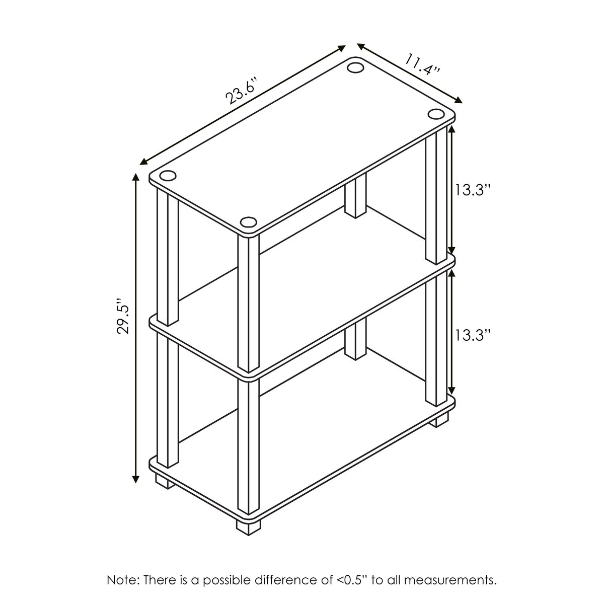 3-Shelf Freestanding Shelving Unit N119517