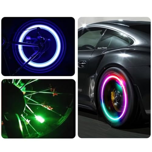 6 Pcs LED Car Wheel Valve Dust Cap Lights Y222810