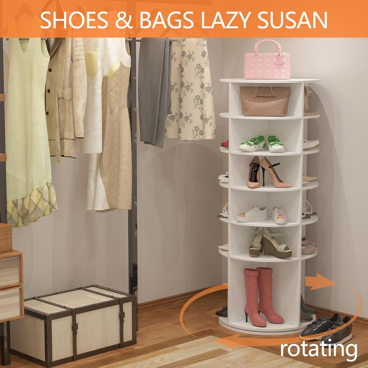 6 Tier Rotating Shoe Rack D68685