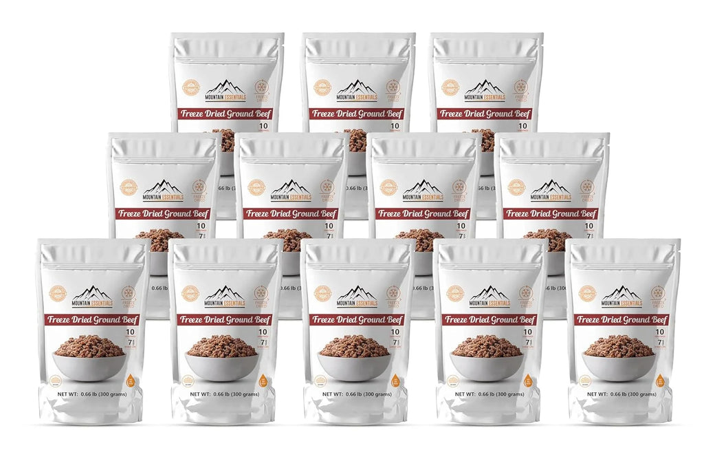 Freeze Dried Ground Beef Fully Cooked, Pack of 12, 10 serving W555