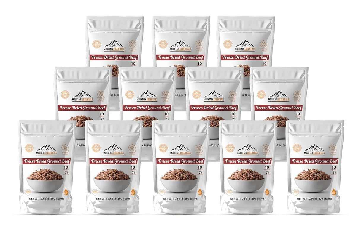 Freeze Dried Ground Beef Fully Cooked, Pack of 12, 10 serving W555