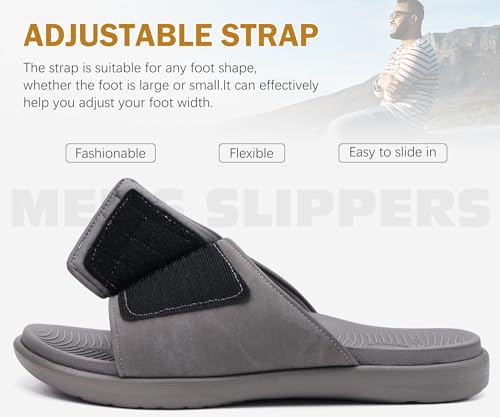 Mens Open Toe Athletic Sport Slides with Arch Support L583468