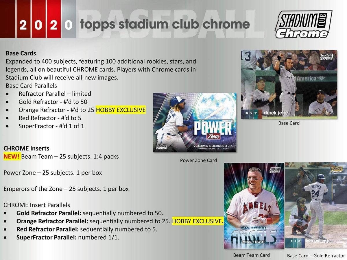 2020 Topps Stadium Club Chrome Baseball Hobby Box B6547