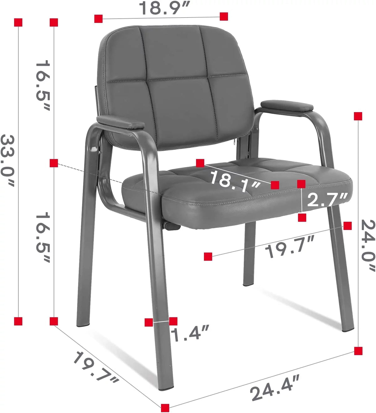 Guest Chair with Bonded Leather Padded Arm Rest X39117
