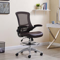 Brown Vinyl Drafting Chair Q469460