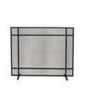 Black Brushed Gold Single Panel Iron Fire Screen C1533