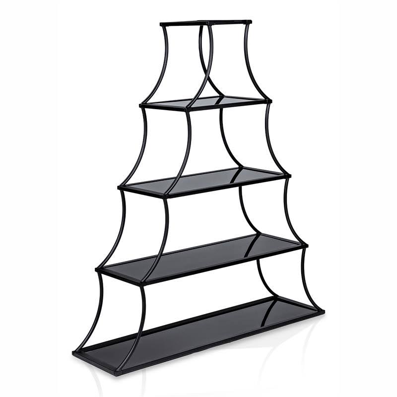Industrial Metal 5-Shelf Bookcase in Sand Black Y221