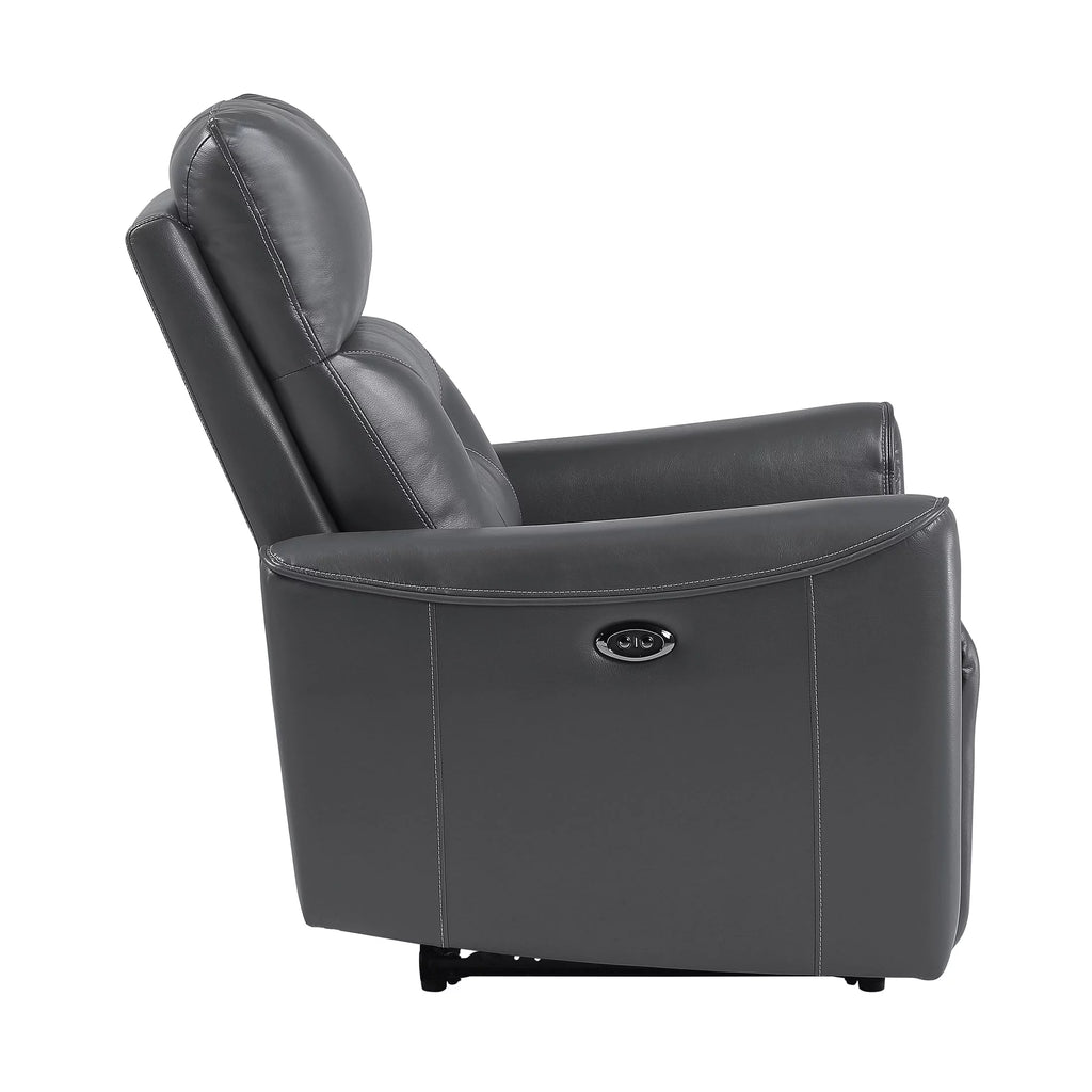 Dark Gray Faux Leather Power Reclining Chair I599