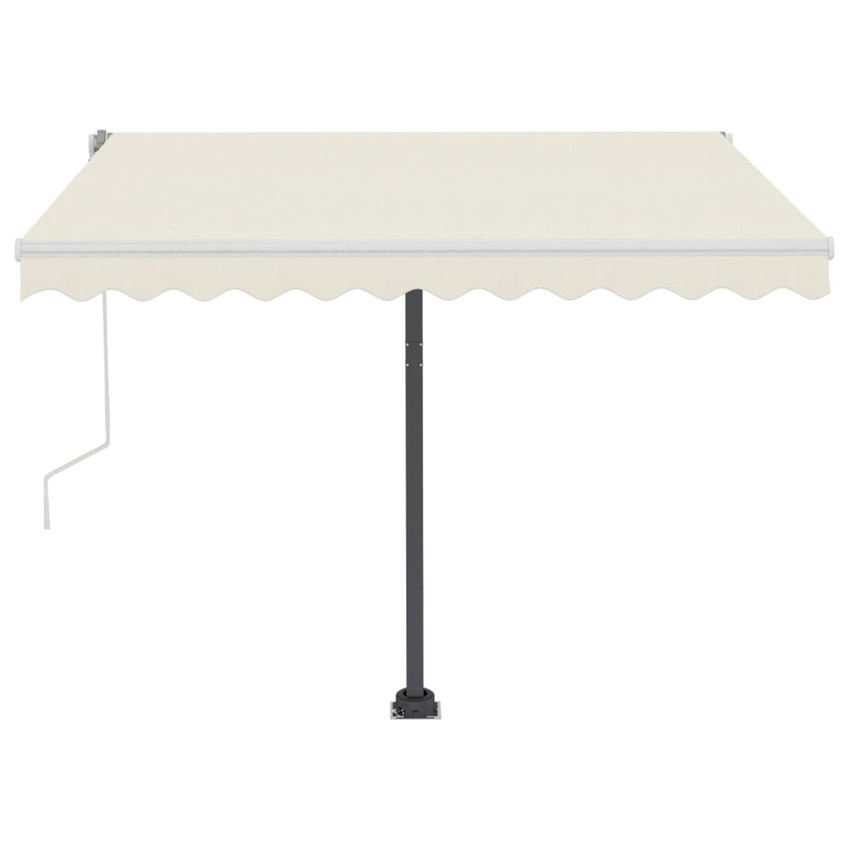 Manual Retractable Awning with LED Outdoor Canopy Sunshade Shelter Cream 118.1 x 98.4 Inches C93150