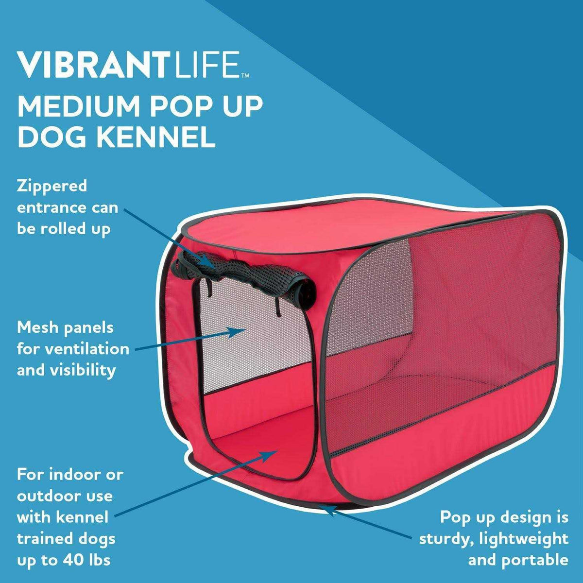 Soft-Sided 32 inch Pop-up Mesh Pet Kennel H558278