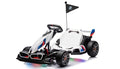 24V Electric Go Kart with Two 200W Motors, LED Lights, Adjustable Seat (White) B3334