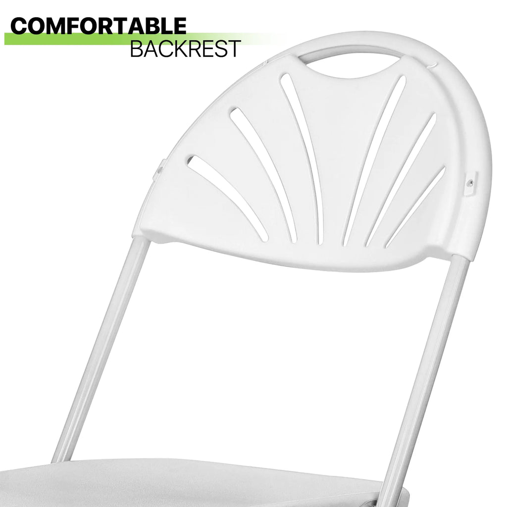 White Plastic Stackable Foldable Chair 10pcs Q304