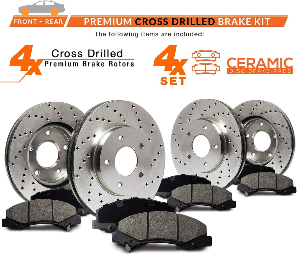 Front and Rear Brake Rotors with Carbon Ceramic Pads W54983
