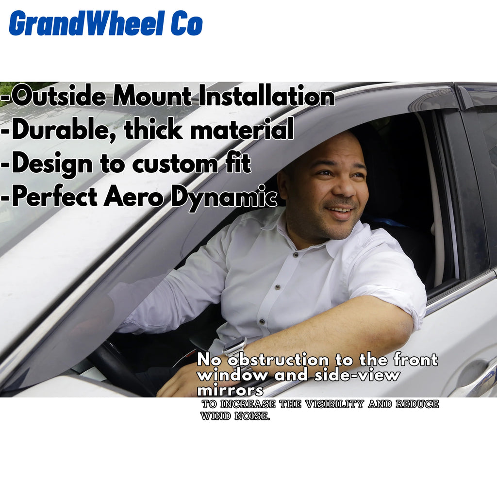 Smoke Tinted Tape-On Side Window Vent Visor Deflectors Rain Guards 4pcs Y5556