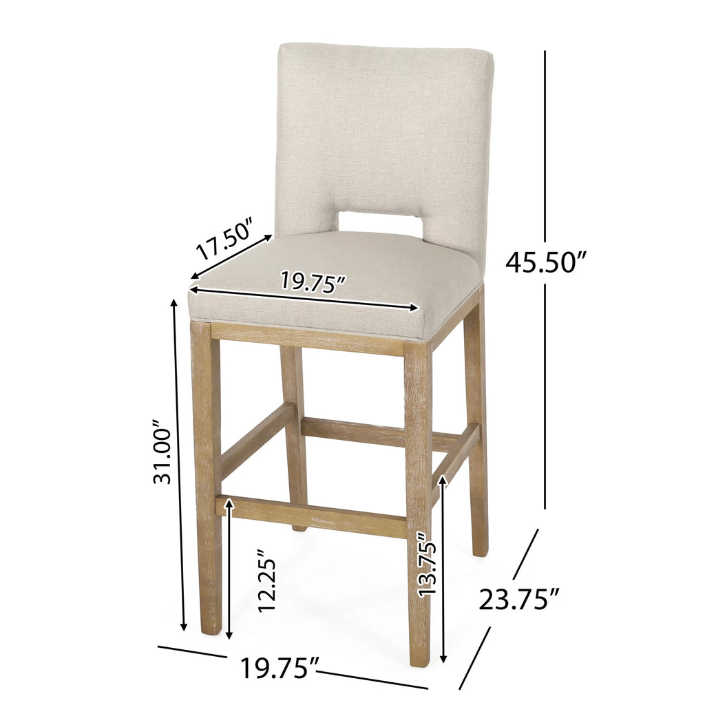 Fabric Upholstered 31 Inch Barstools, Set of 2 J8420