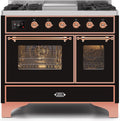 Glossy Black Copper Trim Dual Fuel Natural Gas Range H584767