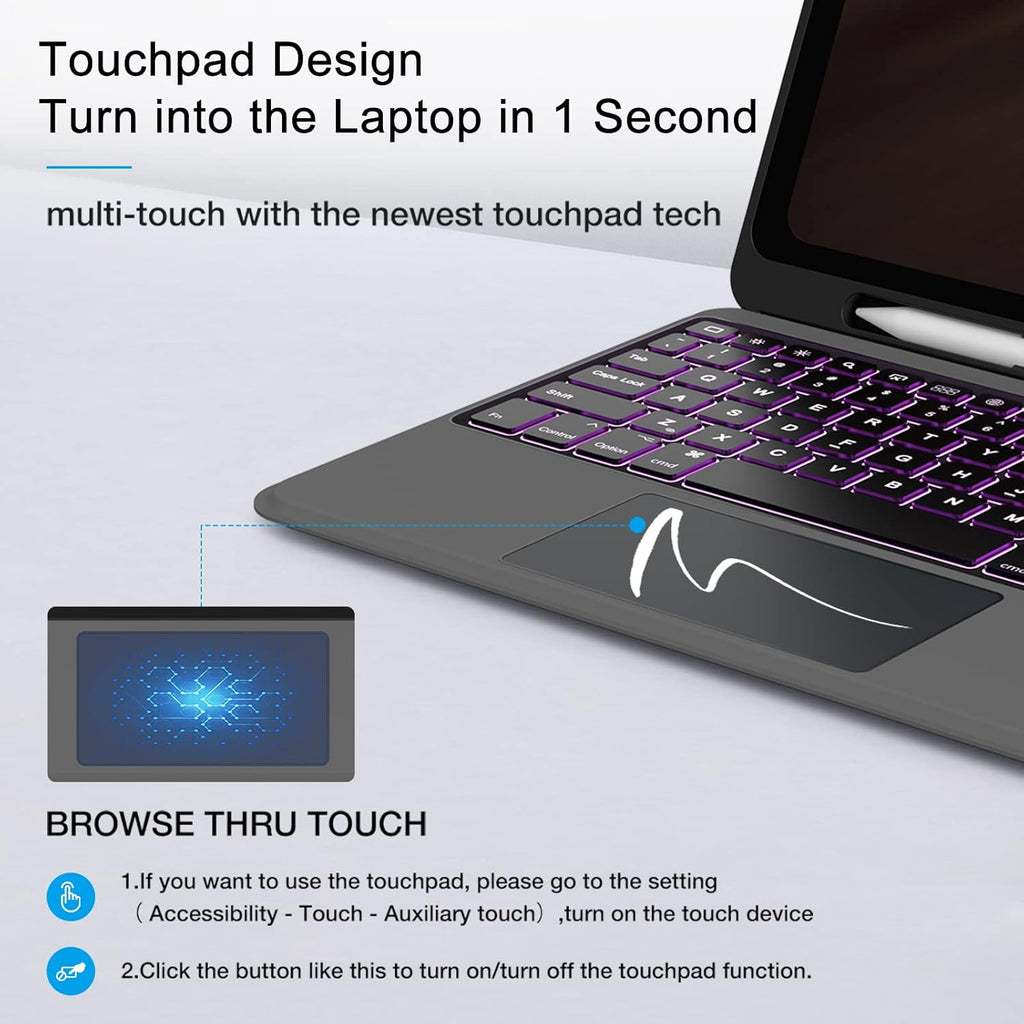 Leather Folio Case with Keyboard for iPad Pro 12.9 inch H6573