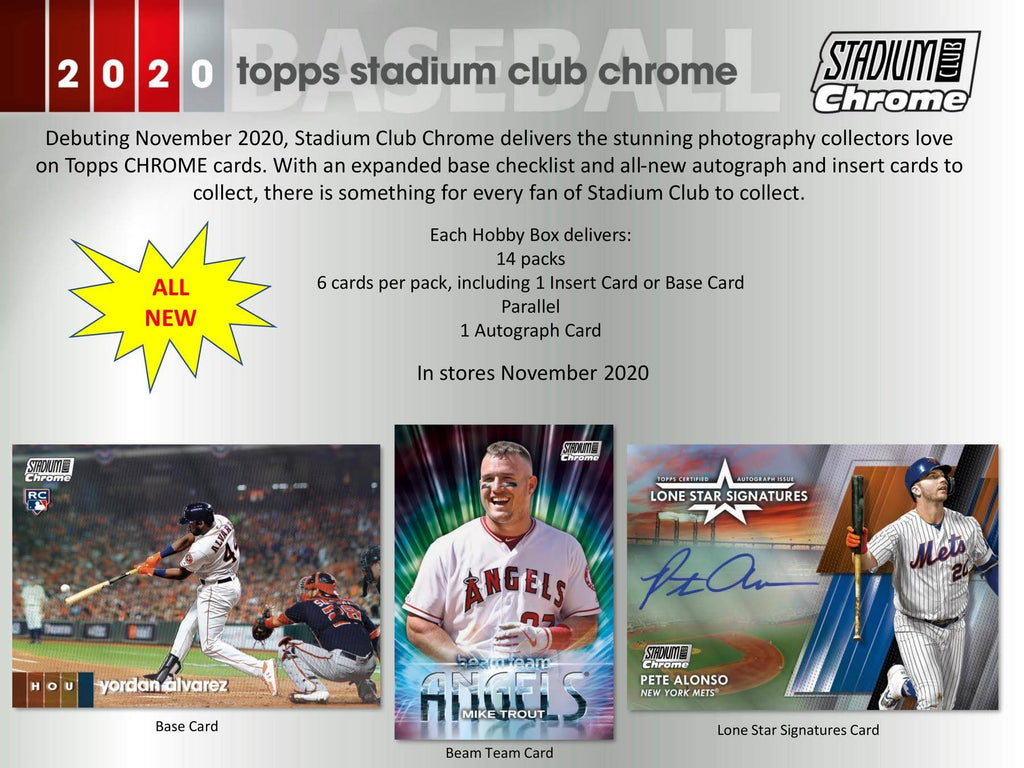 2020 Topps Stadium Club Chrome Baseball Hobby Box B6547