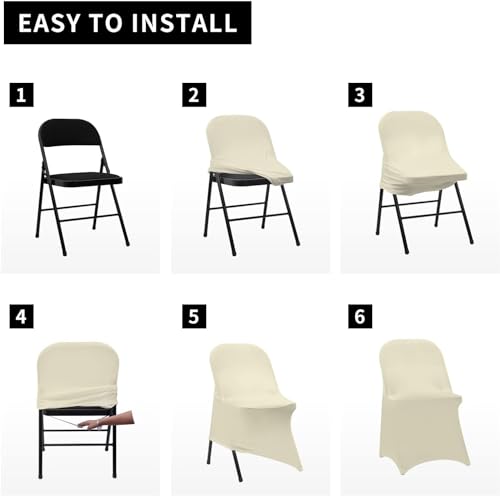 100 PCS Black Stretch Spandex Folding Chair Covers G35116