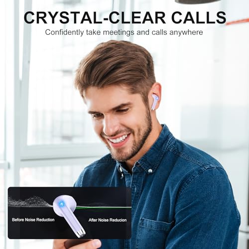 Blue Wireless Earbuds with LED Power Display IPX7 Waterproof T65958