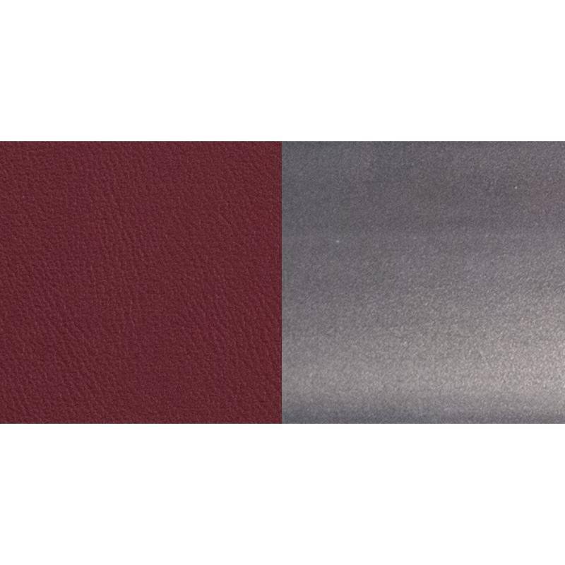 Ladder Back Metal Barstool with Burgundy Vinyl Seat C230093