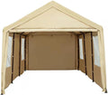 10x20ft Heavy Duty Carport with Sidewalls and Doors V192777