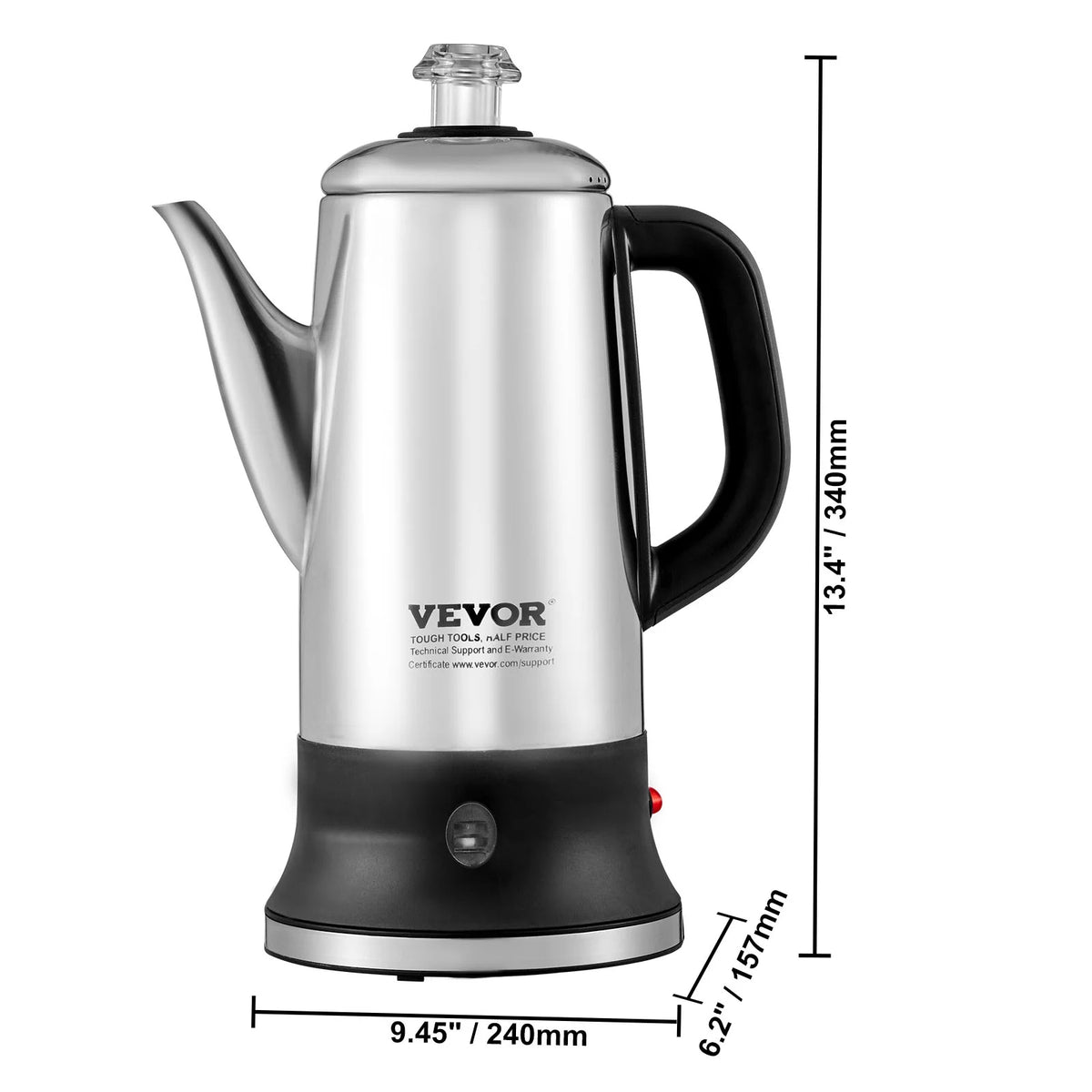 12-Cup Stainless Steel Electric Coffee Percolator J9457