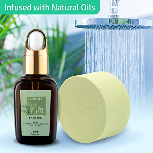 15 pc Tea Tree Bath Set with Bath Oil, Shower Gel, Bubble Bath, Handmade Soap, Steamer Tablet, Potpourri J211491