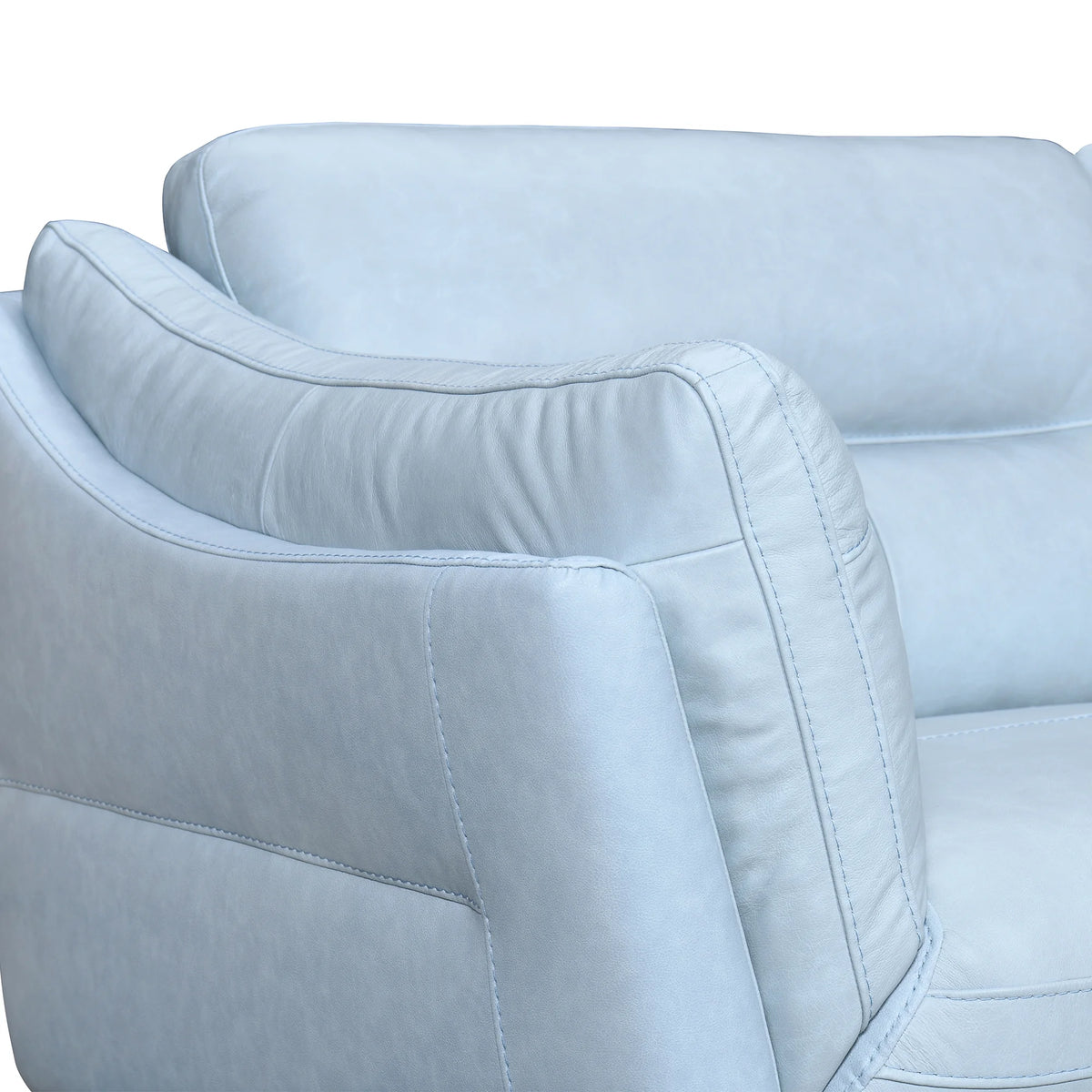 Sky Blue Leather Sofa I75202
