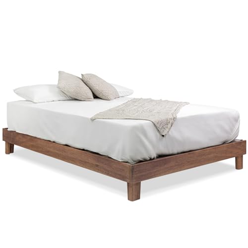 Solid Hardwood Platform Bed Frame with Slats D552843