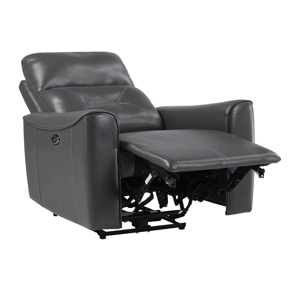 Dark Gray Faux Leather Power Reclining Chair I599